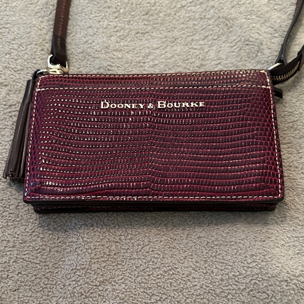 Dooney & Bourke Maroon Textured Wristlet